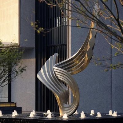 Customized Colors Modern Abstract Mirror Stainless Steel Sculpture for Outdoor Decoration from Model