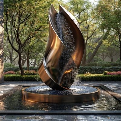 Square Garden Fountain Outdoor Sculpture Steel Garden Landscape Art Sculpture Hard Enamel Technique