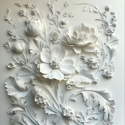 Realistic Flowers Large Size Hand-crafted Wall Relief for Indoor Wall Decor Pack Strong Wooden Crate
