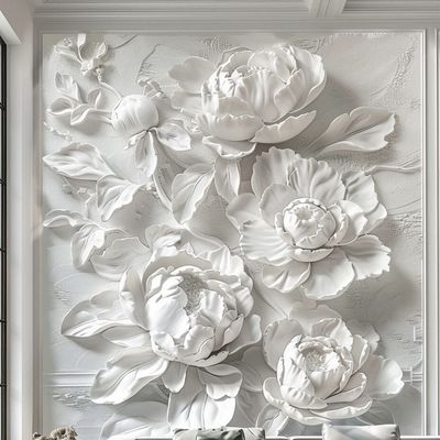 Hand Carved Natural Stone Marble Wall Art Realistic Flower Relief for Anniversary Occasion in Strong Wooden Crate Pack