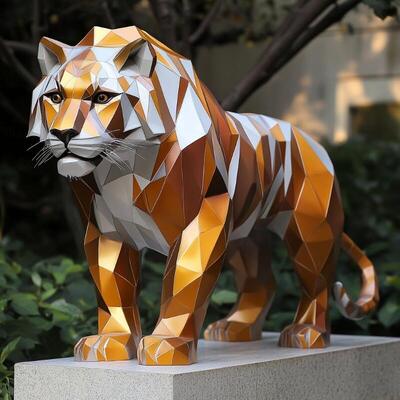 Factory Wholesale Customizable Large Garden Park Decoration Abstract Animal Statue Stainless Steel Life Size Sculpture
