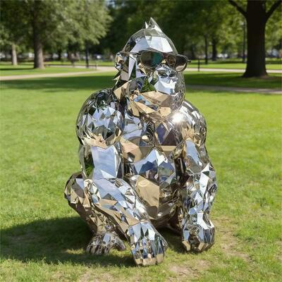 Large Size Outdoor Decoration Sculpture Stainless Steel Mirror Polishing Garden Decoration Sculptures Customization