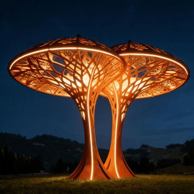 Garden Decoration Nature Style Corten Steel Hallow-out Sculpture Stainless Steel Abstract Hallow Tree Sculpture Customization