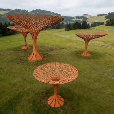 Garden Decoration Nature Style Corten Steel Hallow-out Sculpture Stainless Steel Abstract Hallow Tree Sculpture Customization