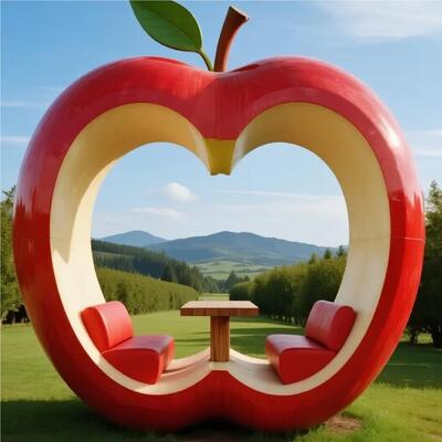 Outdoor Park Garden Decoration Sculpture Rest Area Fiberglass Benches Customization