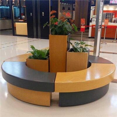 Large Size Shopping Mall Bench Fiberglass Sculpture Furniture Customization 3D Modeling Support