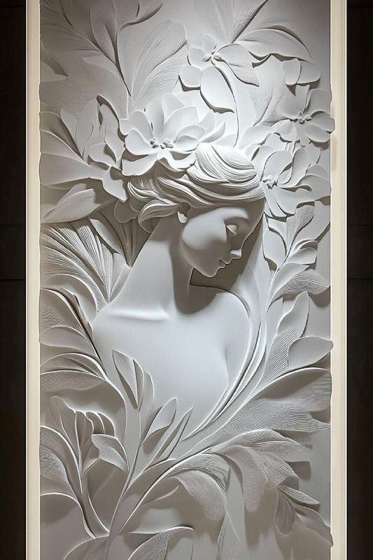 Handmade Stone Carvings Leaf relief decoration Technique 100% Hand Carved for Home Decorations Wall Art Flower relief