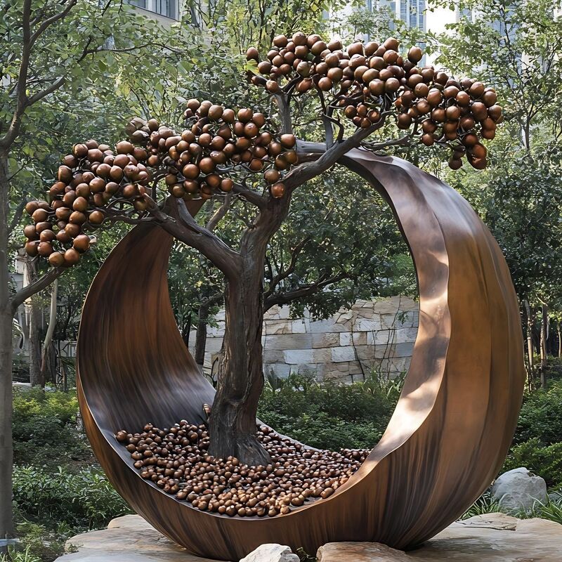 Stainless Steel Sculpture Factory Customizable Abstract Design Garden Decoration Fountain Landscape Sculpture