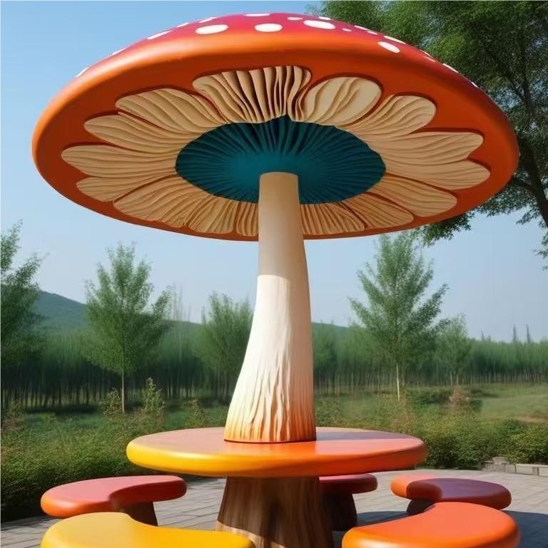 Outdoor Park Garden Decoration Sculpture Rest Area Fiberglass Benches Customization