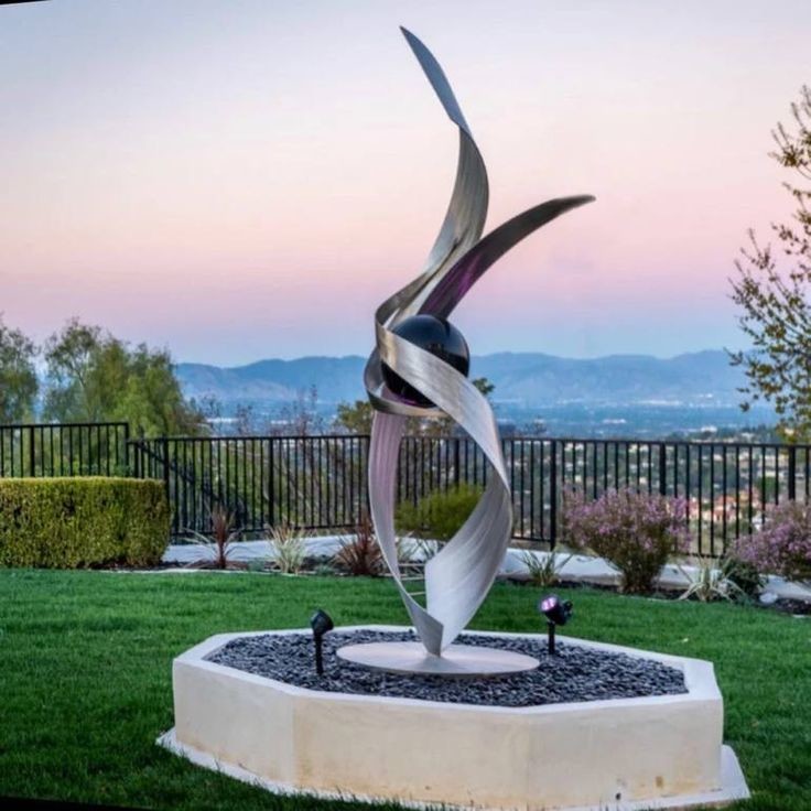 Stainless Steel Outdoor Abstract Art Design Garden Decoration Sculpture Park Water Fountains for Home Decor Metal Crafts