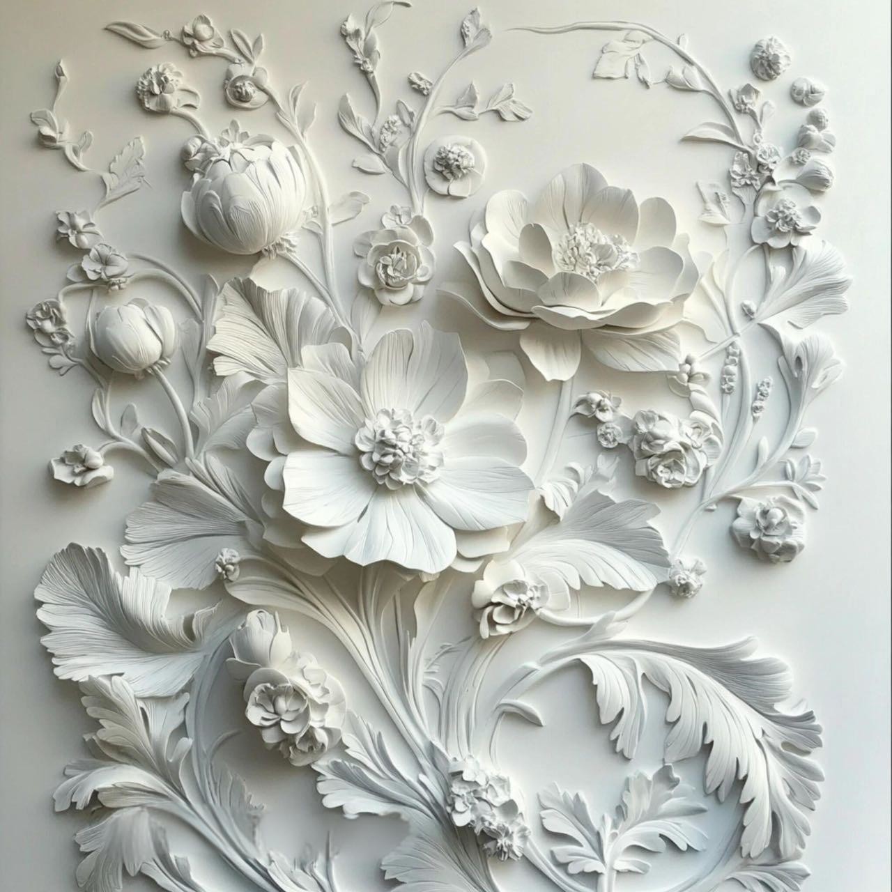 Realistic Flowers Large Size Hand-crafted Wall Relief for Indoor Wall Decor Pack Strong Wooden Crate