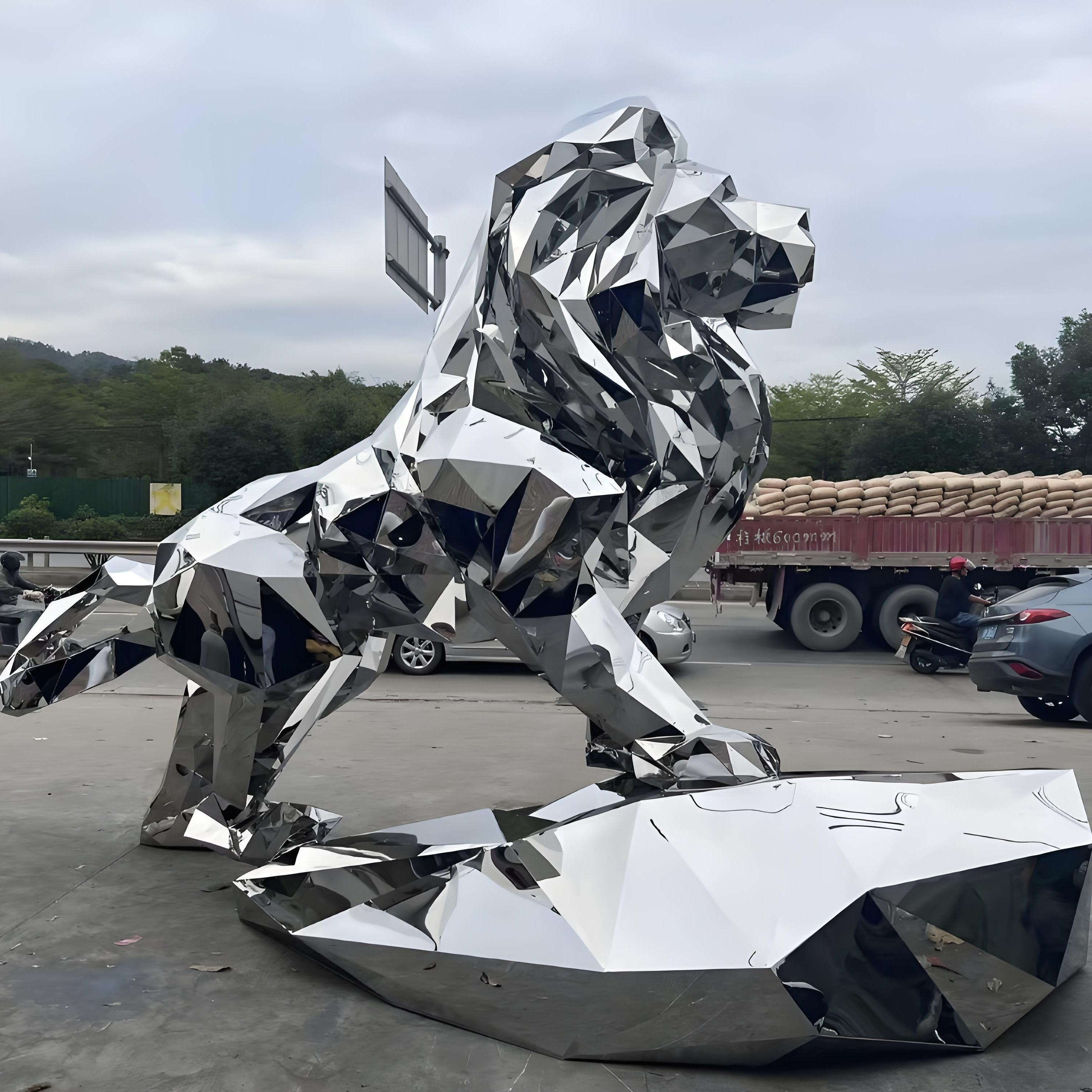Factory OEM&ODM Customization Stainless Steel Outdoor Animal Sculpture Mirror Polishing Metal Crafts