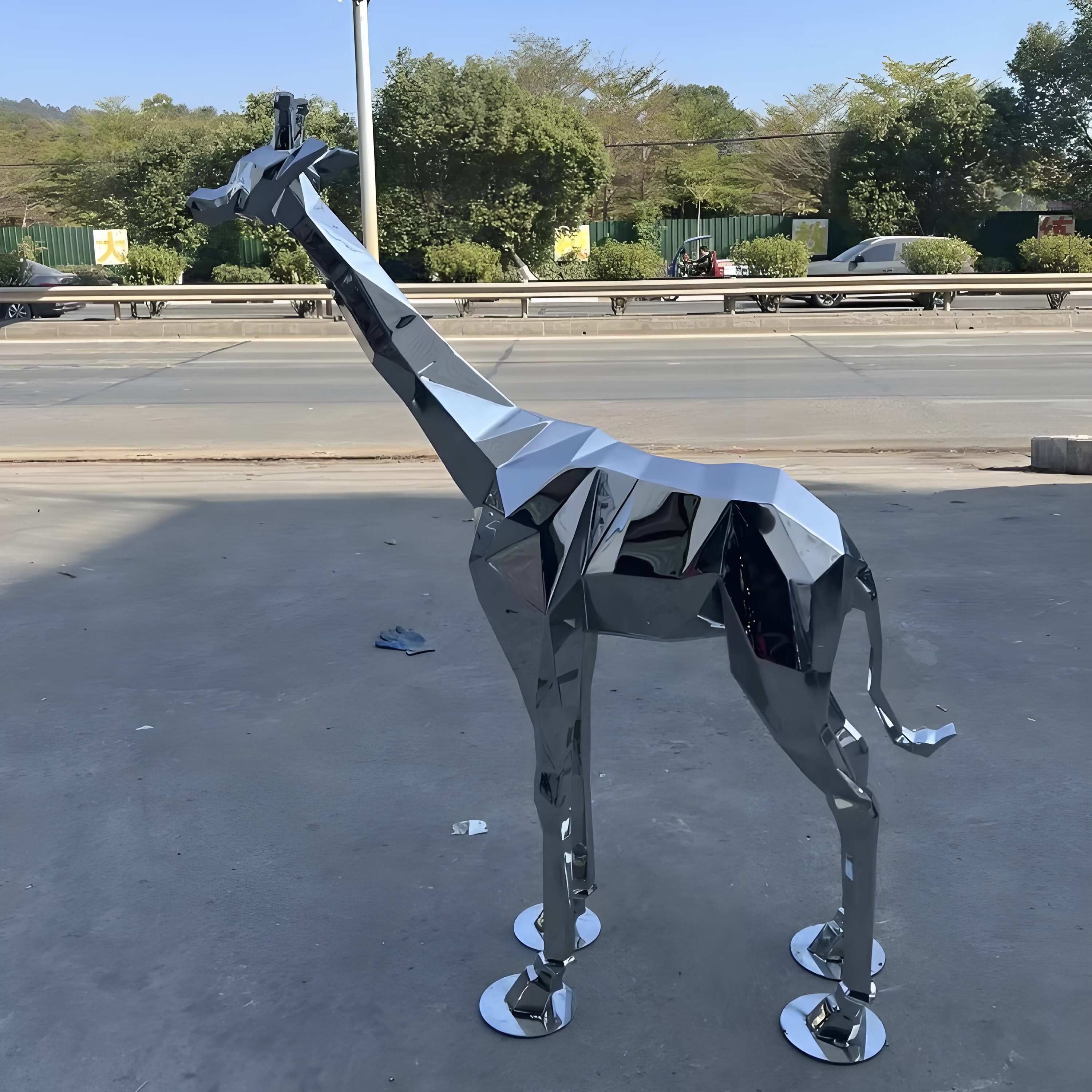 Factory OEM&ODM Customization Stainless Steel Outdoor Animal Sculpture Mirror Polishing Metal Crafts