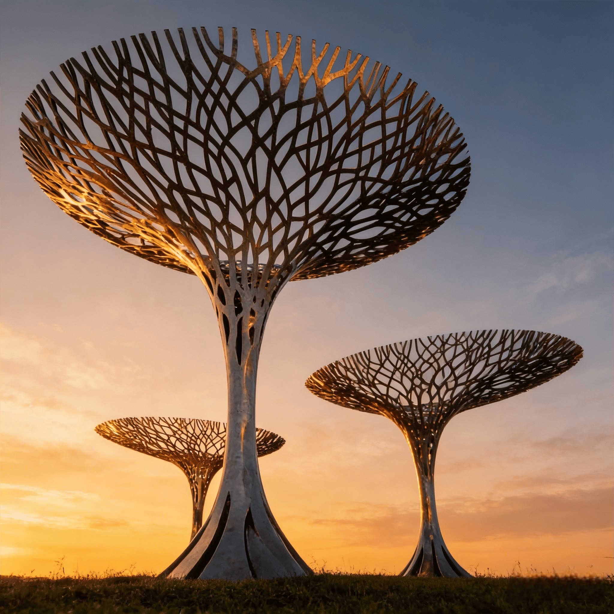 Garden Decoration Nature Style Corten Steel Hallow-out Sculpture Stainless Steel Abstract Hallow Tree Sculpture Customization