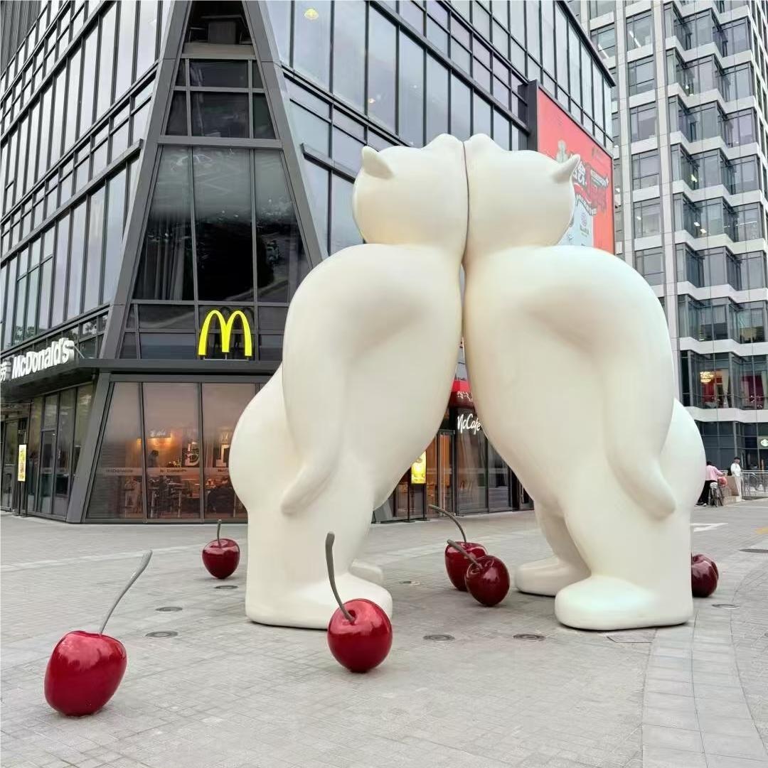Large Size Outdoor Animal Design Sculpture Shopping Mall Outer Wall Roof Front Desk Decoration Fiberglass Sculpture Custom