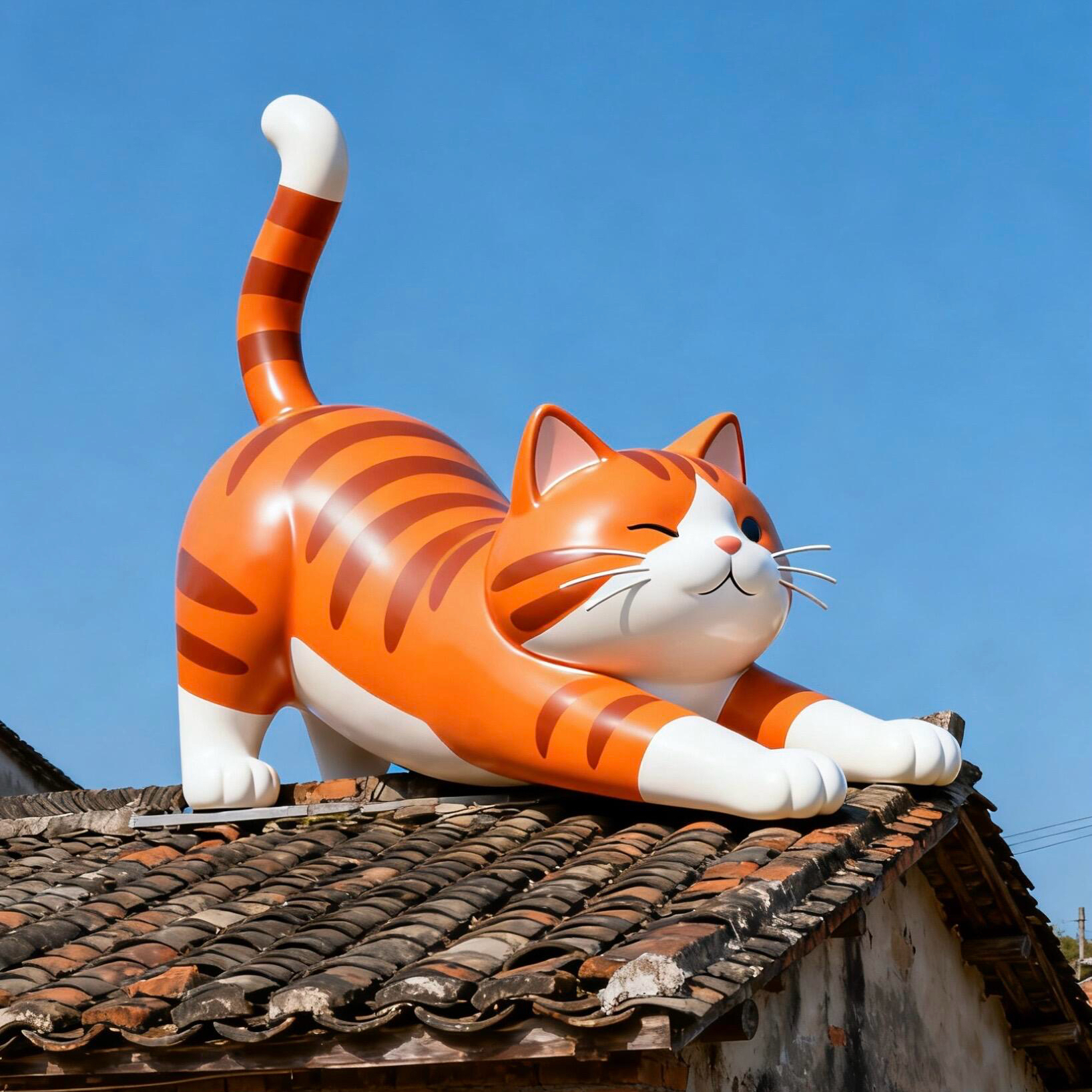 Large Size Outdoor Animal Design Sculpture Shopping Mall Outer Wall Roof Front Desk Decoration Fiberglass Sculpture Custom