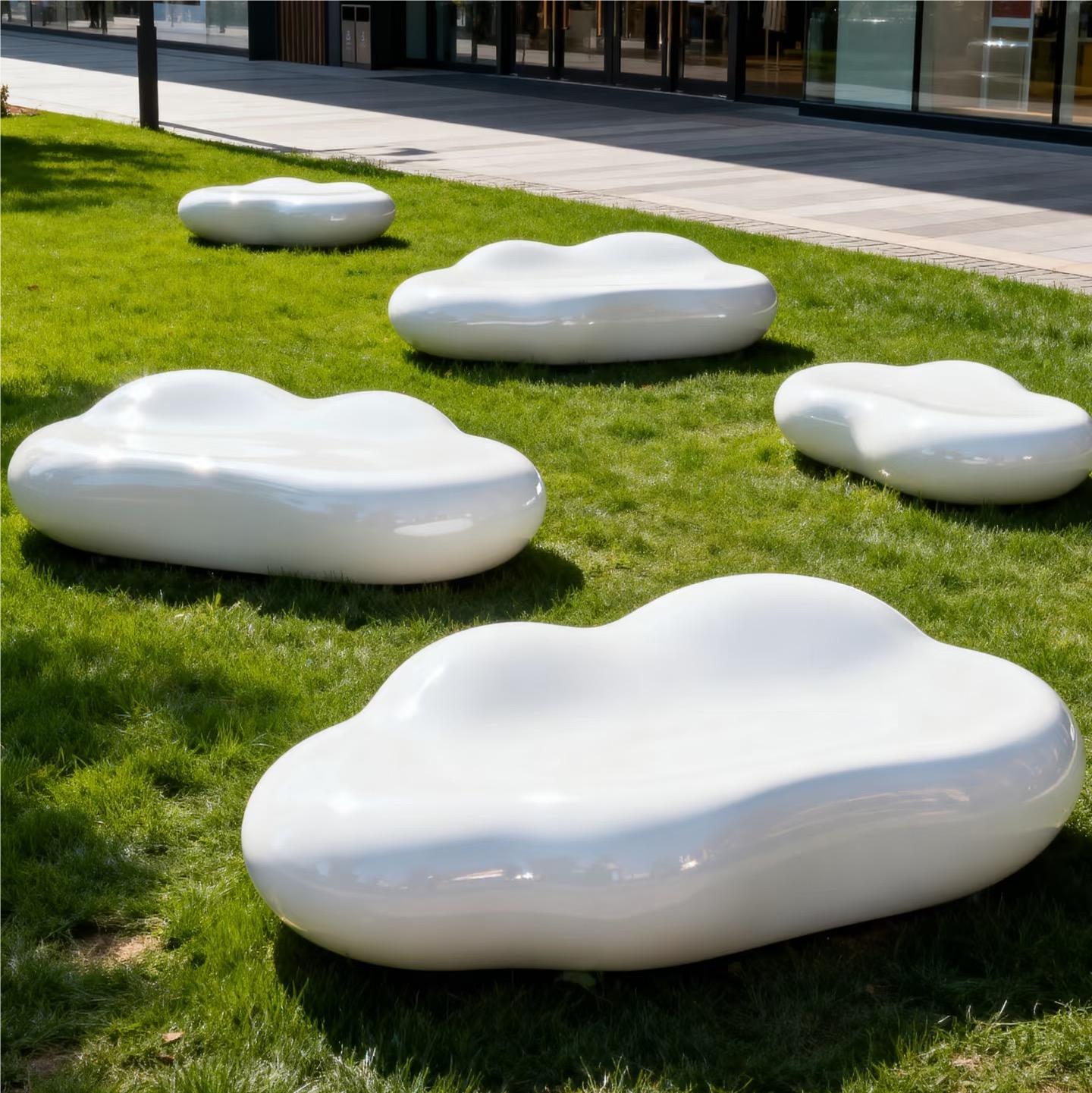 Outdoor Park Garden Decoration Sculpture Rest Area Fiberglass Benches Customization